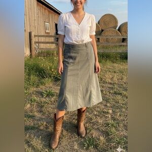 FADED GLORY Stretch Olive Denim Skirt – Women’s Size 16